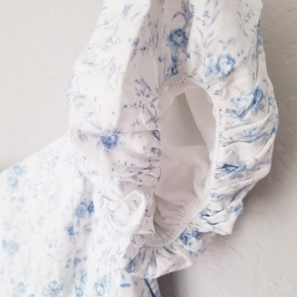 NEW Mi Ami Francesca's Erin Floral Square Neck Mini Dress L White Blue Cottage - Picture 15 of 15